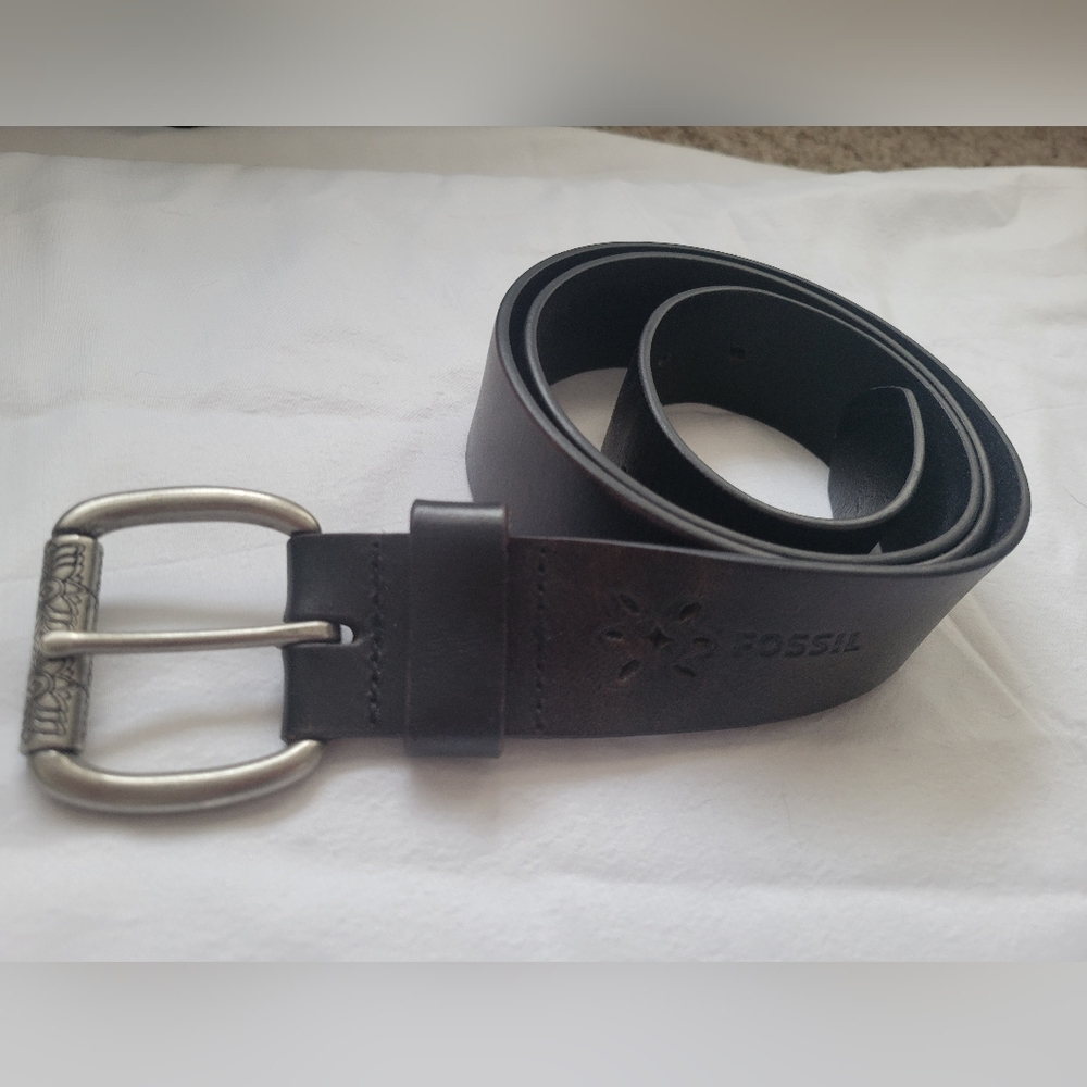 Fossil Ladies Black Leather Belt